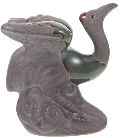 Amosfun Keramische -Ornamente Aquariumdekorationen Bausatz Brunnen Teich winzige Kranskulptur bastelzeug raumdeko Tierfigur Kranichstatue schmücken Mini- -Skulptur Ton