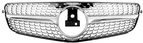 Auto Frontgrill Für Benz W204 Kühlergrill C-Klasse C204 S204 2007-2014 C180 C200 C250 C300 C350 Diamant Für AMG Für GT Stil Front Stoßstange Grille Front Kühlergrille(Diamonds-Silver)