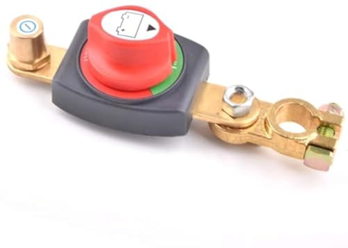 Batterie Trennschalter 12V, Batterieschalter Auto Batterie Trennschalter, Auto LKW Boot Jacht Wohnwagen Motorrad KFZ, Red and black für 12-V- als auch für 48-V-Systeme(Ein-Aus)