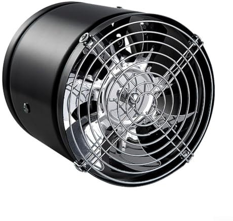 Extractor de cocina de 150 mm, 600 m³/h, de aleación, potente extractor de baño con 7 aspas para ventilación de inodoro (negro)