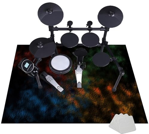 JaevKwzy Alfombras Acusticas Alfombra para Bateria Electronica Alfombra bateria batería Tambor Alfombra Alfombrilla insonorizada 140 x 120 cm Alfombras para Bombo Caja Alfombrillas Antideslizantes