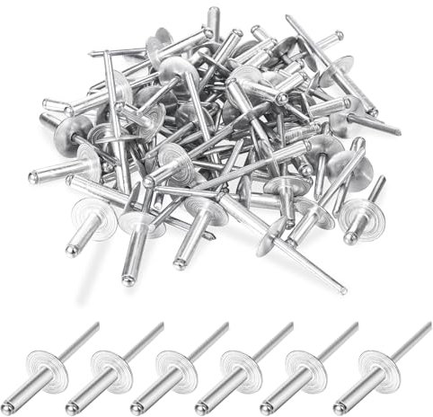 60 Stück Aluminium-Blindnieten, Blindnieten Alu Nieten Set, Blindnieten Sortiment Popnieten für Blech, Industrie, Holzbearbeitung (4.8 * 20)