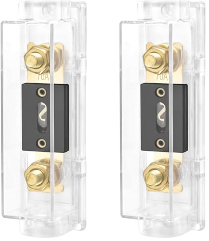 Heschen Auto Audio Video Stereo ANL-Sicherungshalter, 0/2/4 Gauge In und Out, mit ANL Sicherung, 2 Stück (ANL-70A)