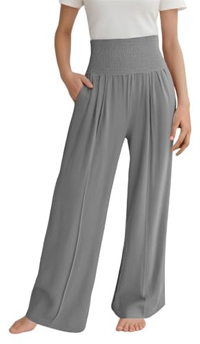 Mädchen Palazzo Hose mit Weitem Bein,Sommer Boho Hohe Taille Freizeithose 2025,Einfarbig Lässig Mädchenhose,Casual Bequem Palazzo Stoffhose für Teenager 4-14 Jahre