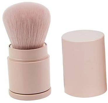 SAFIGLE Tragbarer Make Up Pinsel Rouge und Foundationpinsel Klein aus Synthetischen Fasern Rosa Einziehbarer Puderpinsel für Reisen und Alltag