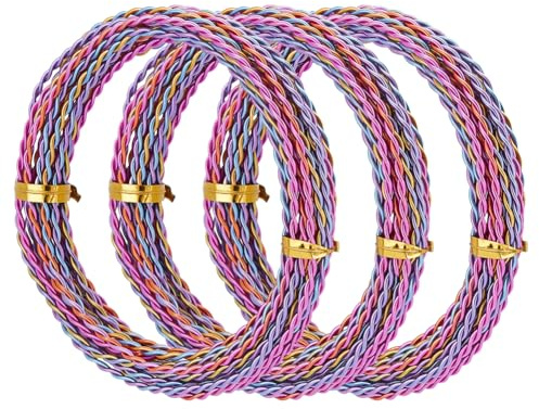 PH PandaHall 3 paquetes de alambre de aluminio trenzado de 15 m, calibre 12, alambre iridiscente de metal para manualidades, 2 mm, para manualidades, joyas y collares, 5 m