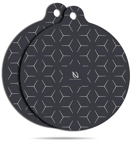 HI NATURE™ Lot de 2 tapis de protection pour plaque à induction I Protection à induction I Tapis à induction, couvercle de cuisinière 2 pièces | Noir