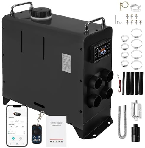 Sonnewelt 12V 8KW Luft Dieselheizung Standheizung, Diesel Luft Auto Standheizung mit Bluetooth APP, LCD-Display & Fernbedienung, Lufterhitzer für LKW, Boot, Wohnmobil, Reisewagen, Schwarz