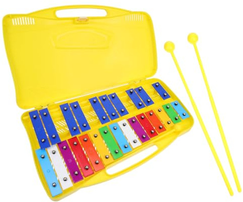 Gatuida Xilófono Infantil 25 Notas Cromático Metalófono Escolar con Placas de Colores y Maletín Instrumento de Percusión Musical Educativo para Niños Desarrollo de Coordinación y Ritmo Temprano