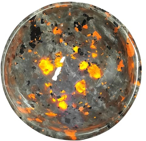 Ciotola di cristallo fatta a mano, pietra di fiamma, diametro 6,5 cm, intagliata per altare, ciotola naturale, regalo per pulizia energetica