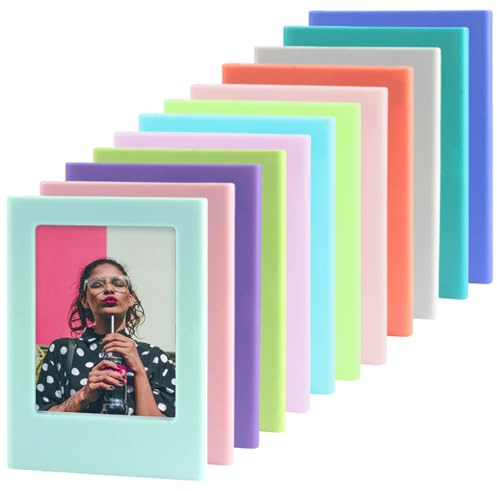 Orga'Neat Magnetic Photo Frames Fridge for Polaroid Fujifilm Instax Mini, 3.5*2.5 Refrigerator Magnets Picture Frame (12 Set, Color 1-12)