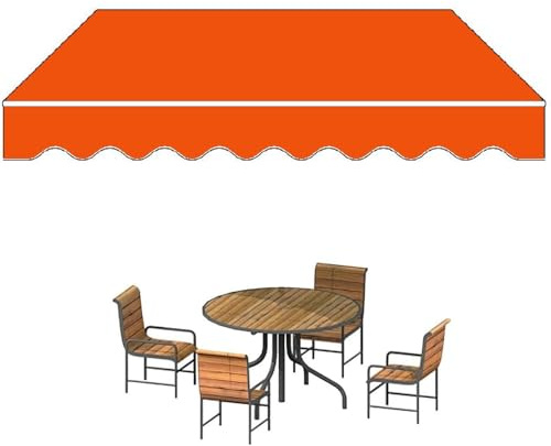 Tenda da sole retrattile in tessuto di ricambio per tenda parasole da patio, manuale, per porte e finestre (arancione, 400 x 200 cm)