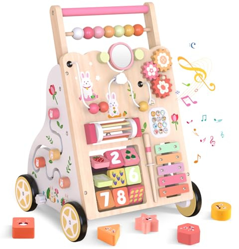 Weilim Carrello Primi Passi Legno Bambini, Giochi Montessori 12+ Mesi