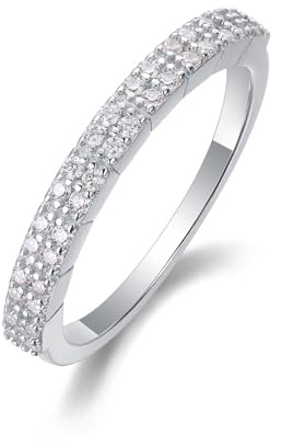 KnSam Echt Goldschmuck Gelbgold 18 Karat 750 Partnerringe, Reihe Freundschaftsringe mit Moissanit, Ring Platin PT950, Gr.47-65