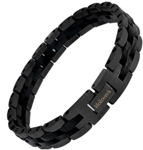Holzwerk RIEGSEE Natur Holz Armband für Damen und Herren Holzarmband Herrenarmband Damenarmband Braun Schwarz Einstellbar inkl. Armbandkürzer und Aufbewahrungsbox