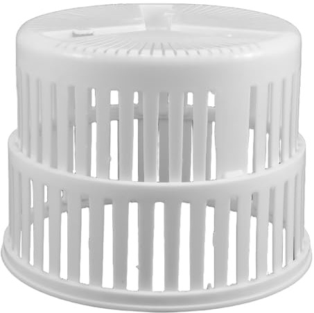 Plastic for Replacement Spin Dryer Basket Mini Portable Washer | White Plastic, 16.00x16.00x12.00cm Size, Unique Drainage Holes, Travel and Dorm Use