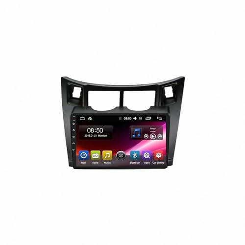Schermo Carplay Auto per Toyota Yaris Fascia 2005-2012 Android Carplay Navigazione Radio Lettore Video, Telecamera Posteriore Fm/Rds Mirror, 8 Nucleo 6G+128G