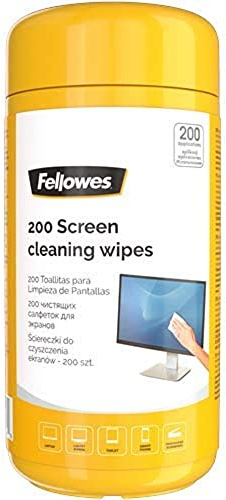 Fellowes 200 Screen Cleaning Wipes - Biodegradable Non Streak - Monitor//iPad/Mobile Phone/Tablet/Laptop Wipes - Pack of 200