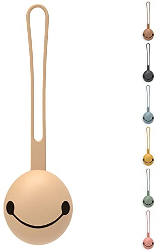 OLGS Napplåda i silikon för spädbarn | napphållare, förvaringsfodral för nappförvaring BPA-fri | nappband för resor på skötväskan kräm beige | napplåda för småbarn