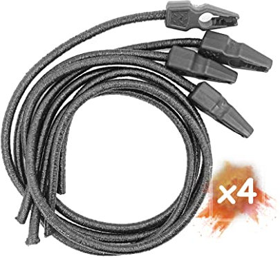 MAGMA 4 Cavi Elastici Regolabili di Chiusura Rapida per Piscina 75 cm, 8 mm di diametro, Corda Elastica di Fissaggio Saldi, Segnale V20, Portabiciclette, Campeggio Quick Clip (Nero)