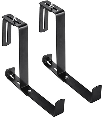 Cabilock Balcony Hook Flower Stand Iron Plant Holder Vertical Gardening Black Wall Hanging Pots Bracket for Balcony Garden Living Room Decor