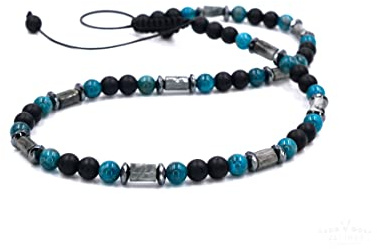 Edelstein Herren Halskette | Kette für Mann mit Edelsteinen | Falkenauge Apatit Onyx Hämatit | Geschenk für Mann | Handmade