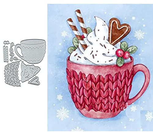 Metall-Stanzformen für Weihnachten, Eiscreme, Teetasse, Herz, Schneeflocke, Blatt, Schablonen für DIY, Scrapbooking, Album, dekorative Prägepapier-Stanzformen für Scrapbooking, Kartenherstellung