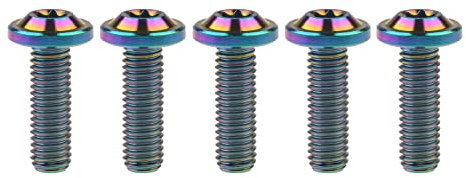 5 Stück M8 Titanschrauben M8x10 15 20 25 30 35 40 50 60 70mm Torx-Kopfschrauben Bolzen Titanbefestigungen 5 Farben, Regenbogen, M8,40mm