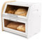 Arise Stylish Bread Bin for Kitchen Countertop, Extra Large 2-Shelf Wooden Bread Box with Clear Windows and Air Vents Keeps Bread, Bagels and Rolls Fresh. 40 x 26.4 x 36.5, Self Assembly