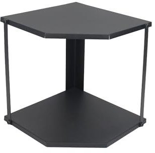 HUIJIN nero,Cucina a 2 livelli, bianco e nero, organizzatore cucina, ripiano angolare triangolare, organizzatore casa, per pentole e bollitori.