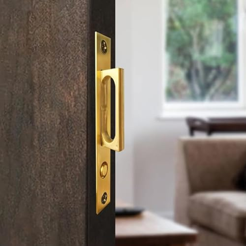 betensh Tirador para Puerta de Bolsillo Puerta corredera Mortaja Manija Invisible Puerta de Bolsillo Tirador Empotrado Accesorios para Puerta Corredera，Dorado