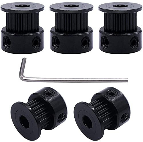 5 Stück 8 mm Bohrung 20 Zähne GT2 Riemenscheibe for 3D-Drucker 6 mm Breite 20 Zähne Zahnriemen Aluminium Riemenscheibe Leistungstransformator (Size : 5mm)