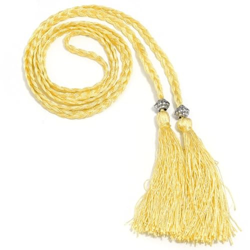 Wambere 1 cintura in vita intrecciata da donna con frange cintura in vita corda sottile nappa intrecciata nappa intrecciata cintura a catena per abiti da donna, verde militare, giallo, taglia unica,