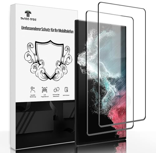 2 Stück Schutzfolie für Panzerglas für Samsung Galaxy S22 Ultra 5G, Fingerabdruck-ID Unterstützen Sensible Berührung, 9H Härte, 3D-Volle Bedeckung, Anti-Kratzen Displayschutzfolie für S22 Ultra - 1