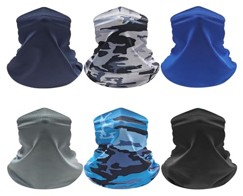 6 pcs Snoods for Men & Women, Motorcycle Neck Warmer Windproof Mens Snood | Elastic Neck Gaiters For Men Unisex Snood Scarf Multifunational for Outdoor Sports, Cycling and Fishing