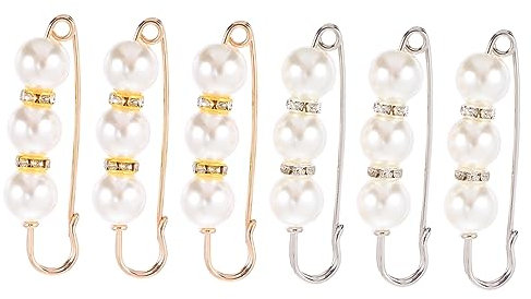 SHERCHPRY 6stücke Perle Brosche Pin Dekorative Broschen Schmuck Zubehör Faux Perle Broschen Set Für Hochzeit Party Tragen