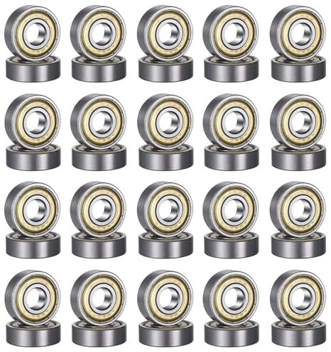 40 Stück 608 ZZ Kugellager, Double Shielded Miniatur Rillenkugellager, Skateboard Kugellager für Skateboard Skates Roller Inline, 8x7x22mm