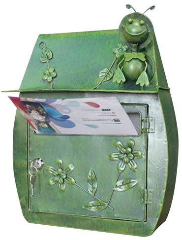 Briefkasten Grün, Briefkästen for Den Außenbereich, Briefkasten Retro, Briefkasten mit Schloss und Zwei Schlüsseln, Briefkasten Vintage for Die Tür, Den Innenhof, Den Garten, Die Schule, Das Büro