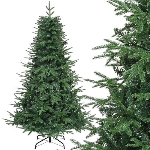 YITAHOME 182cm Premium Künstlicher Weihnachtsbaum, ca. 900 Spitzen PE Spritzguss & PVC, Naturgetreu Tannenbaum mit Metallständer & Klappsystem-Rahmen, Schnellaufbau für Zuhause Geschäfte, 182 x Φ90cm