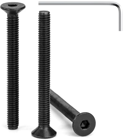 Tunejoy 30 Stück M4 x 40 mm Senkkopfschrauben Schwarz Senkschrauben Edelstahl A2 V2A Senkkopf Innensechskant DIN 7991 Vollgewinde mit Inbusschlüssel