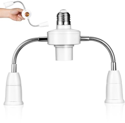 Artibetter E27 Lampensockel-Adapter 1 Auf 3 Flexibler Lampenfassungsadapter Mit Schlauch Lichtsteckdosen-Splitter Für Verstellbare Lichtausrichtung in Haus Und Büro