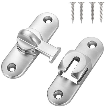 JINJUMEI Serratura Porta Scorrevole, Chiusura Porta Scorrevole LegnoSerratura Porta Scorrevole 90 Gradi 180 Gradicon Viti per Cucine Camera Letto Studio Bagni
