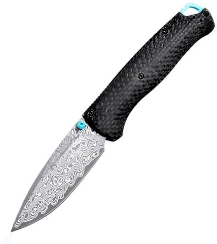 Petit outil pratique en acier - Couteau tranchant - Antidérapant - Damas - Pour la survie - Portable - Camping - Couteau de chasse - Couteau de poche damassé - Couteau de poche en fibre de carbone