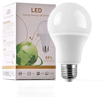 E27 Screw LED Bulb, Cool White 6500K Light, 100W Equilavent, 6W Screw Golf Ball Light Bulbs, Edison Screw Thread E27 Super Bright Screw Light Bulbs for Lamps, Non-dimmable, Energy Saving (9W)