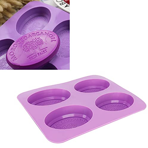 Silikon oval aromljus handgjorda tvålformar för DIY -bakverktyg lila