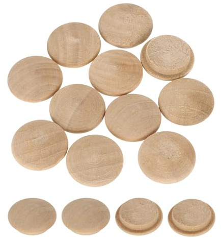 sourcing map 20 Stück Holzknopfstopfen, 18 mm, Hartholz, Schraubenlochstopfen Pilz, Holzkappen, Knöpfe, Buchenholzstopfen für Möbel, Holzbearbeitung, Handwerk, Dekor (23 mm x 18 mm)