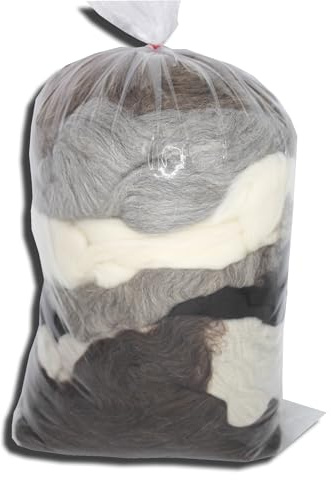 1 kilo Filzwolle, Kammzug 1kg Wolle zum filzen, spinnen, | trockenfilzen, nassfilzen, nadelfilzen, 100% Schurwolle, Spinnfasern, Spinnwolle, Naturfasern ungefärbt