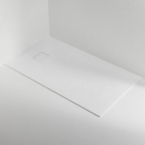 Piatto doccia in resina 70x140 cm SMC effetto pietra colore bianco CUBA