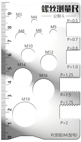 Calibro Filettature Bulloni,Misuratore Viti - Calibro per Filetti Facile