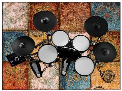 120 x 70 cm Alfombras Acusticas Electronica, Alfombra para Bateria Antideslizantes, Alfombra de Batería Acústico, Tapete de Tambor, Alfombrillas Insonorizada, Alfombra de Tambor, Alfombra Bateria